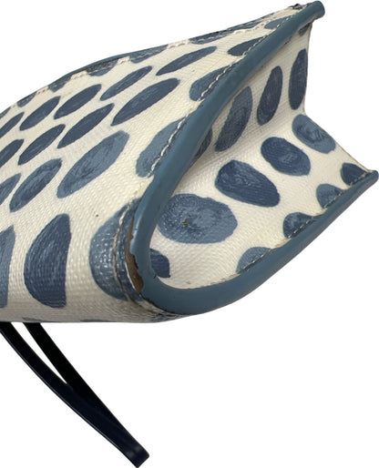 Coach Blue/White Coated Canvas Bleecker Painted Dot Zippy Wristlet Wallet