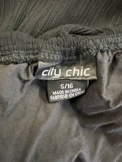 City Chic Womens Black Sheer Bell Sleeve Off The Shoulder Midi Dress - Plus S/16