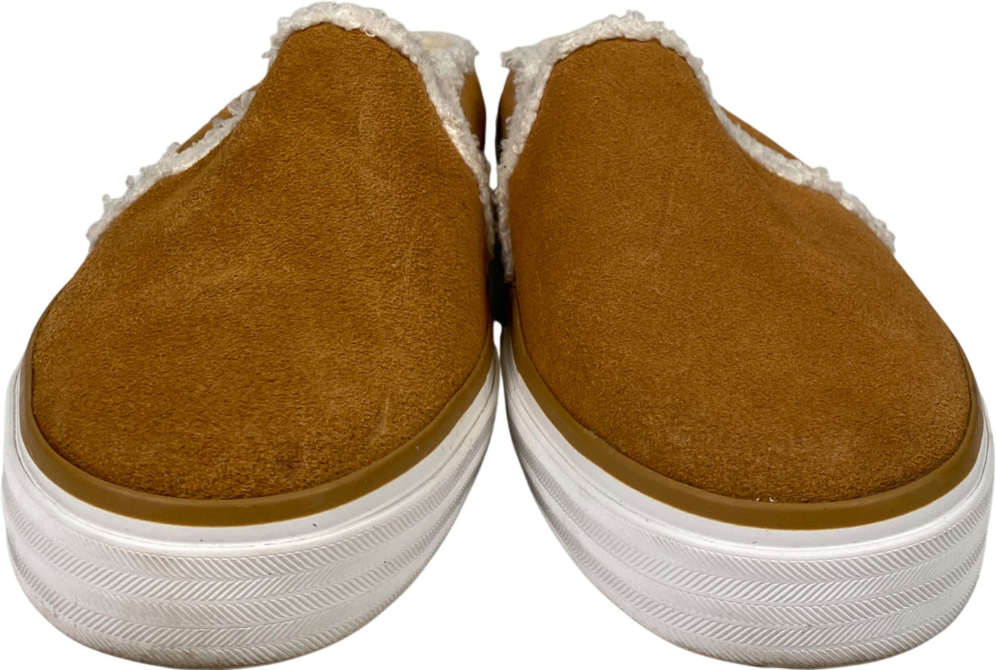 Keds Women’s Tan/Brown Suede Shearling Lined Double Decker Slip On Mules - 11