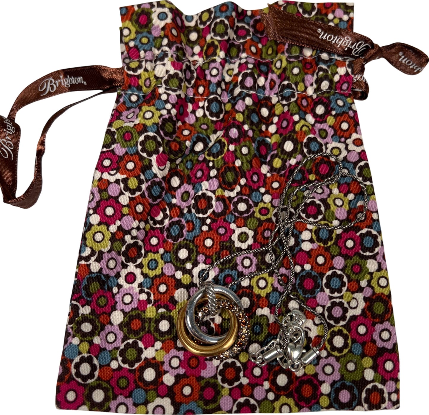 Brighton Two-Tone Trio Circle Crystal Voyage Adjustable Necklace