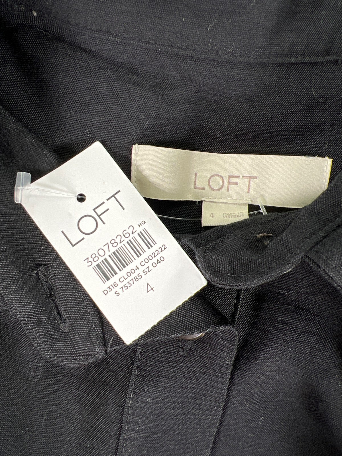 LOFT Women’s Black Long Sleeve Belted Slim Leg Jumpsuit - 4