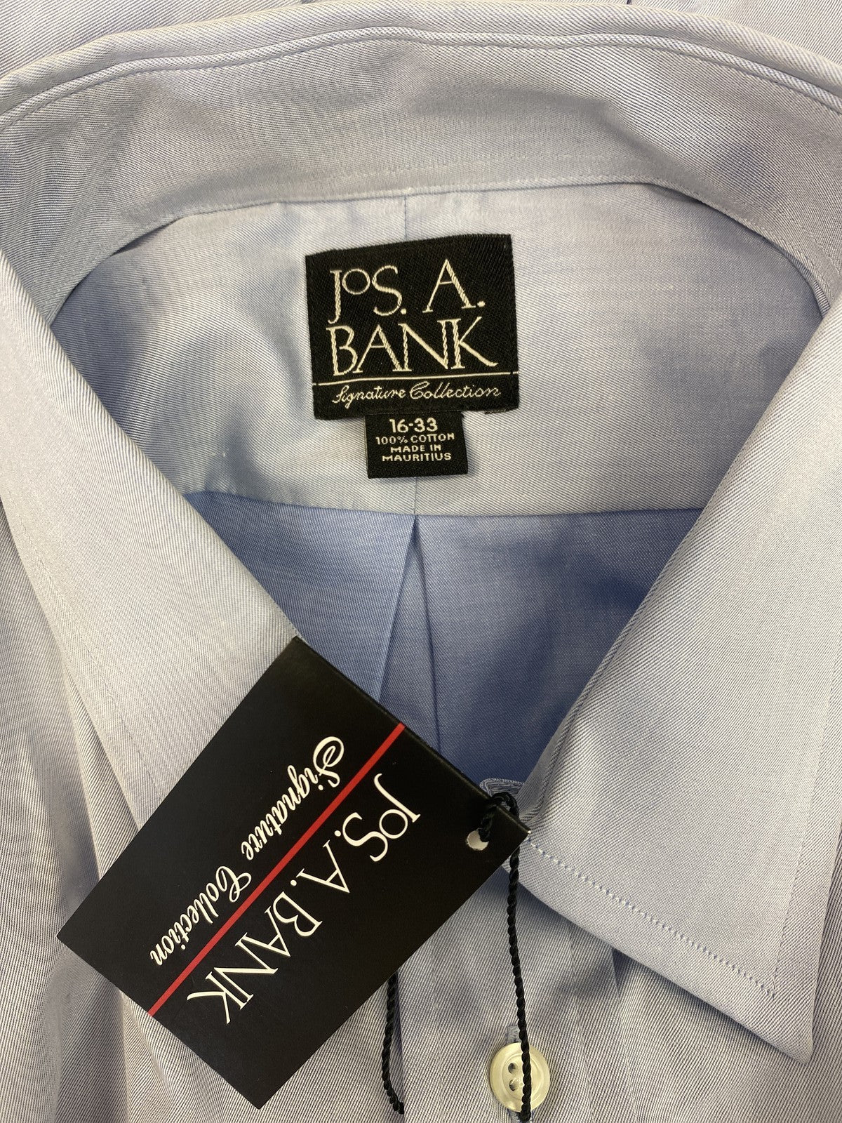 Jos A Bank Men’s Blue Signature Collection Long Sleeve Button Up Shirt - 16-33