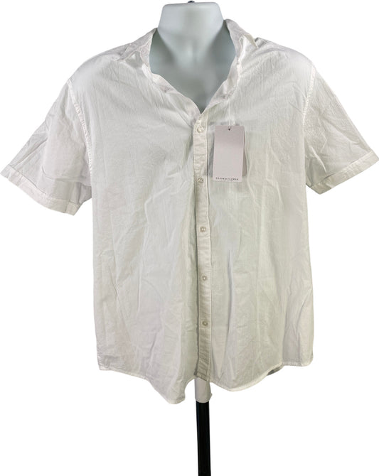 Denim and Flower Men’s White Seersucker Short Sleeve Button Up Shirt - XL