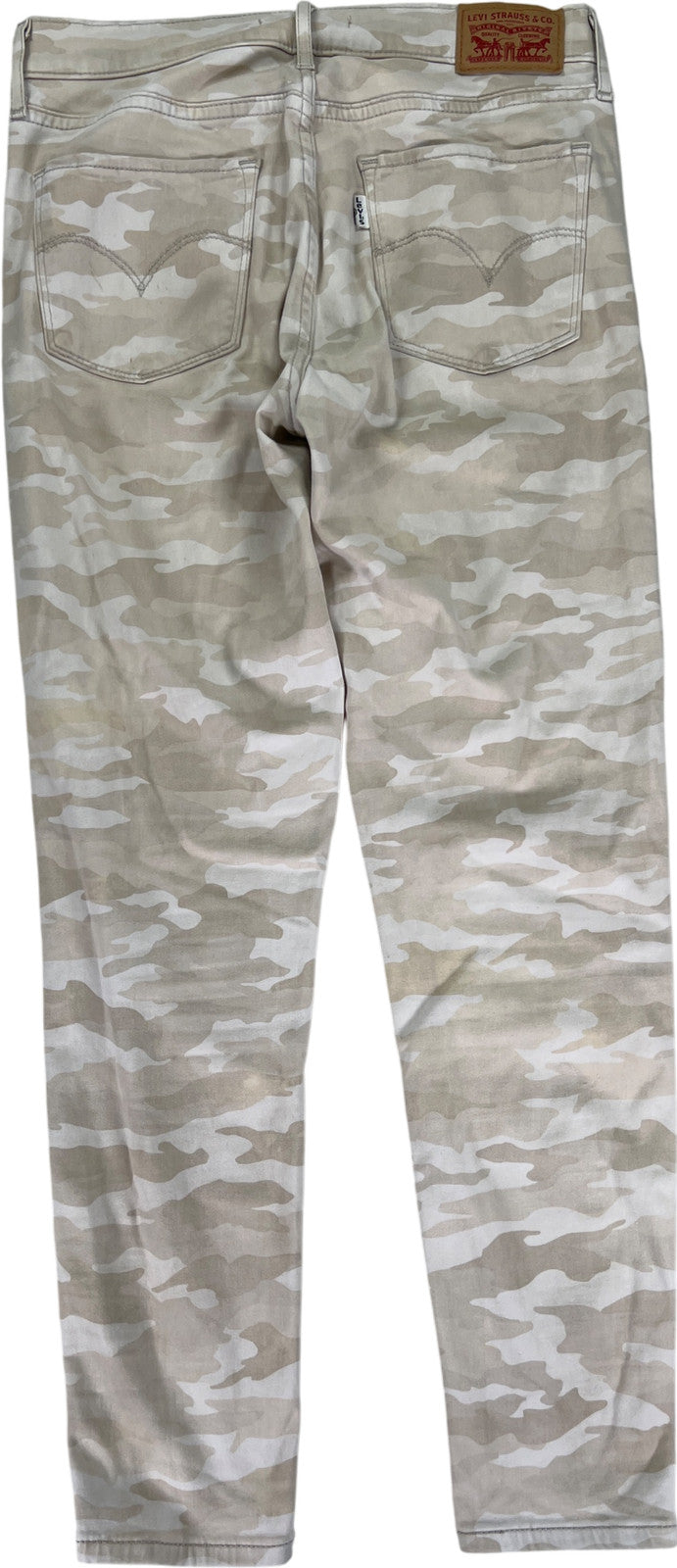 Levi’s Women’s Beige Camouflage High Rise Super Skinny Crop Jeans - 26