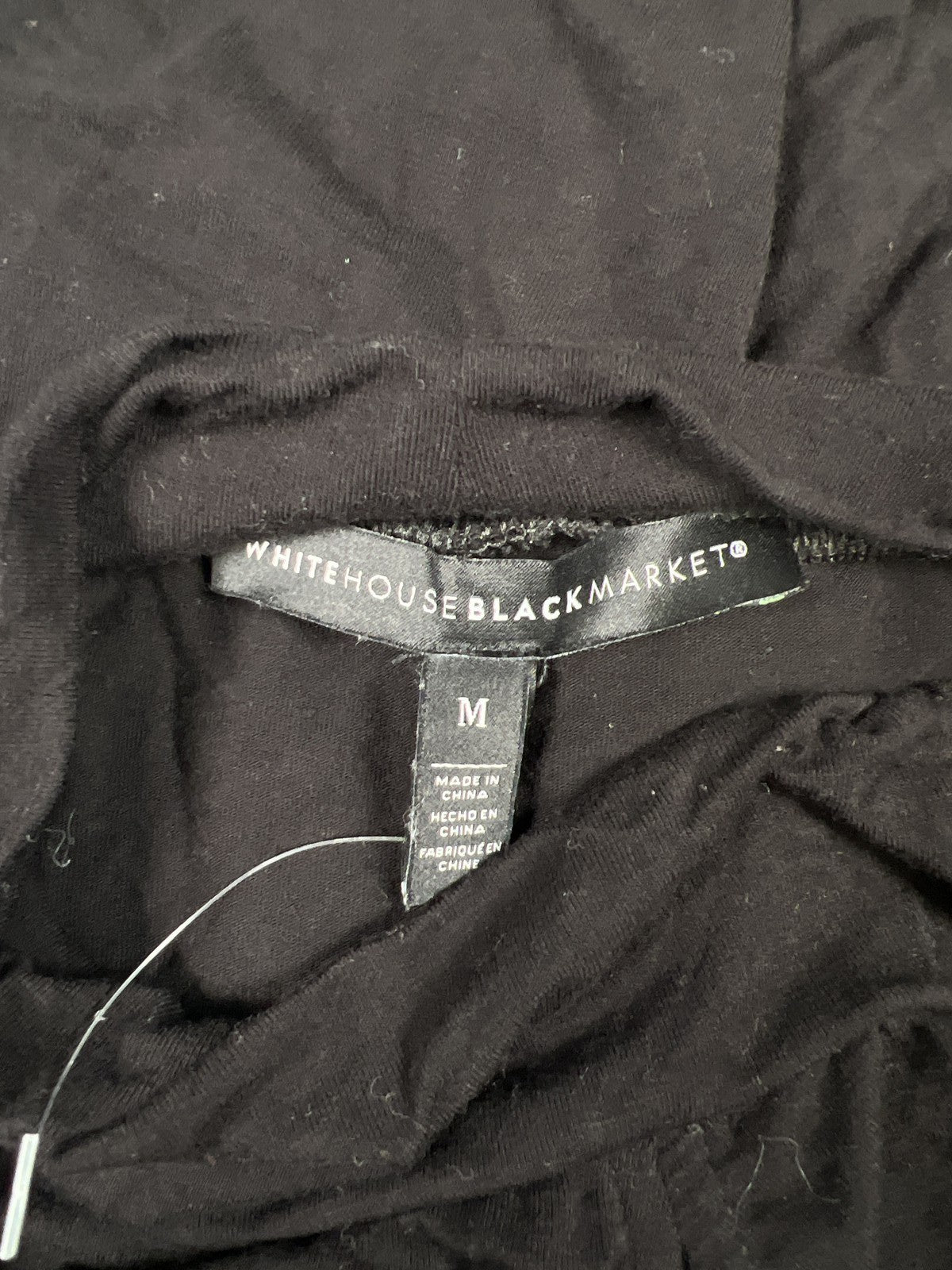 White House Black Market Women’s Black Keyhole Long Sleeve Bodysuit - M