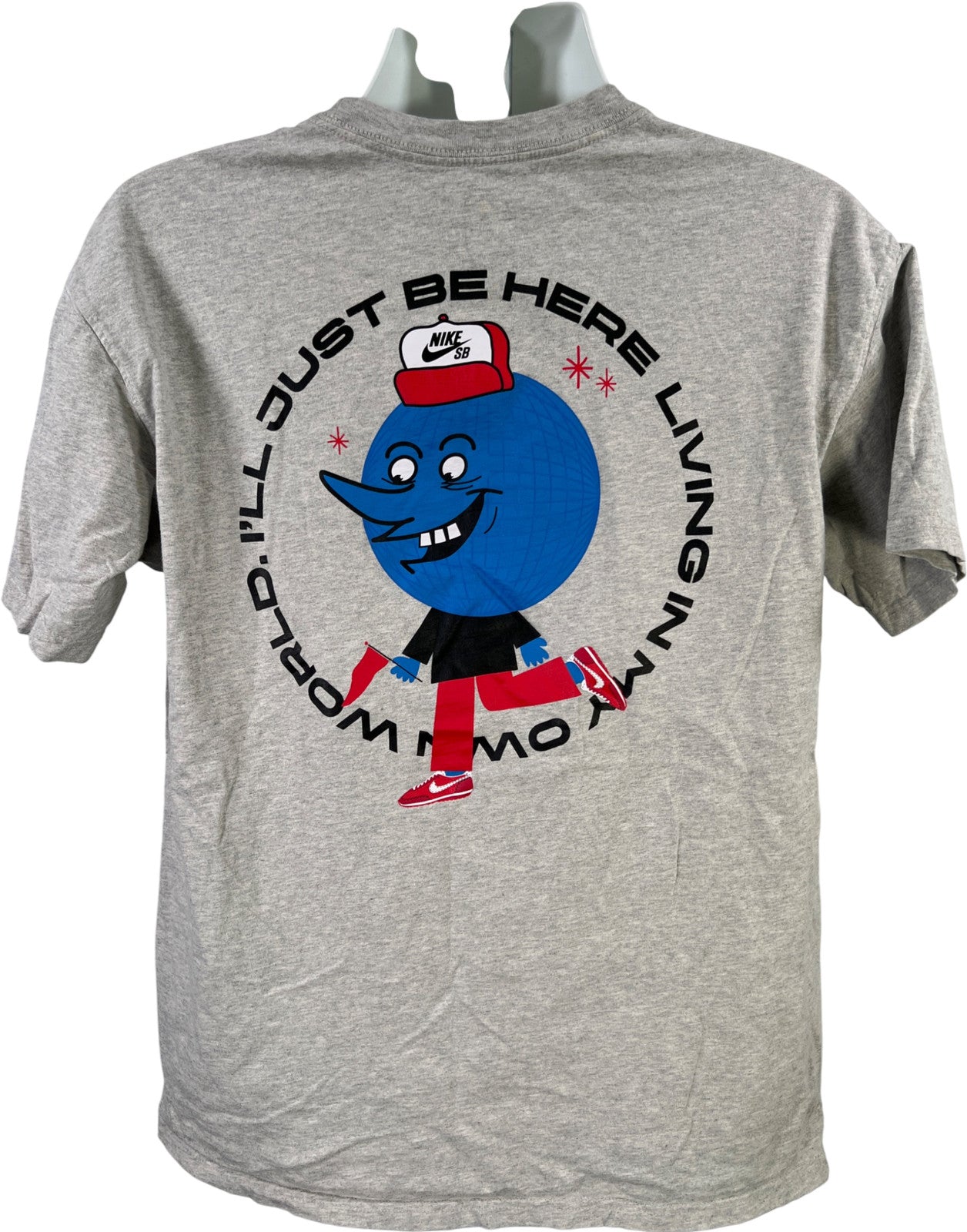 Nike SB Men’s Gray Short Sleeve Graphic Loose Fit T-Shirt - M