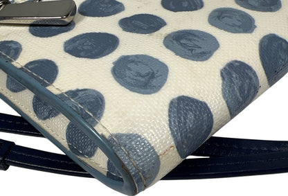 Coach Blue/White Coated Canvas Bleecker Painted Dot Zippy Wristlet Wallet