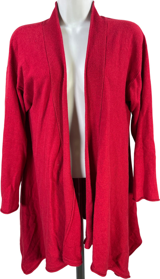 Pure J.Jill Women’s Red Cashmere Blend Open Front Cardigan Sweater - M Petite