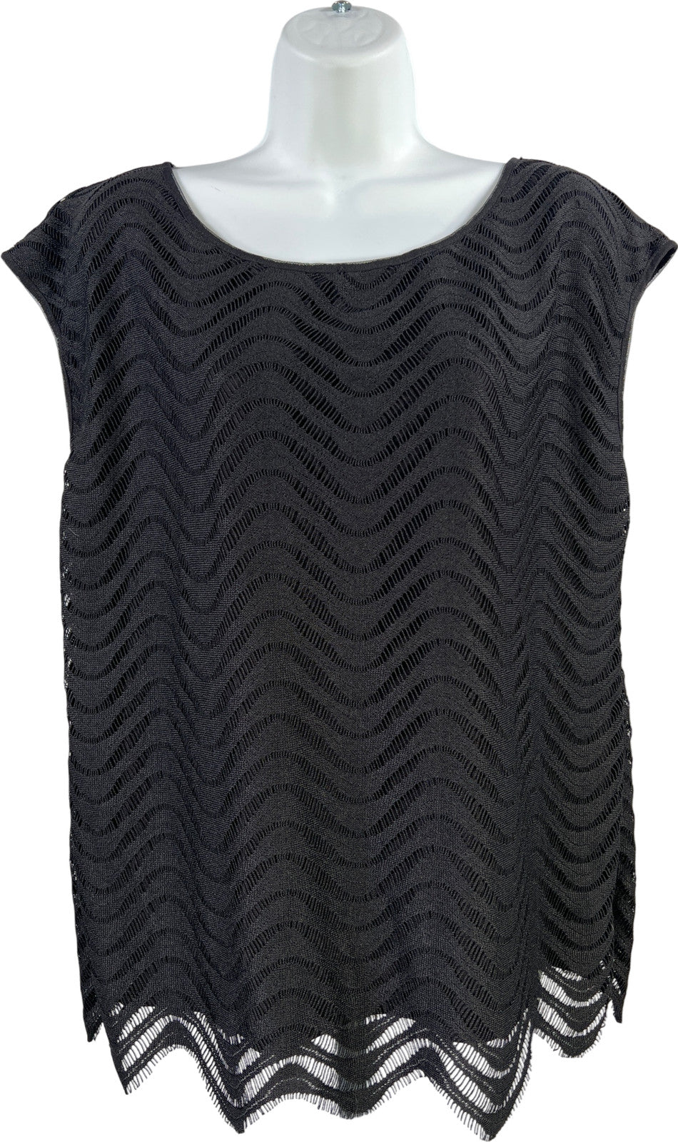 Max Studio Women’s Black Cap Sleeve Lined Blouse - XL