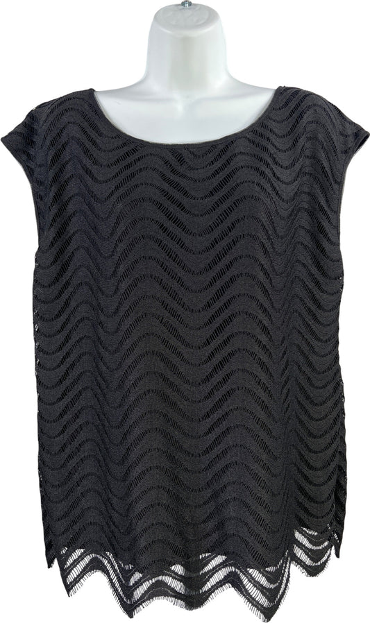 Max Studio Women’s Black Cap Sleeve Lined Blouse - XL