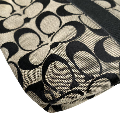 Coach Women’s Black Canvas Signature Print Stripe Small Crossbody Purse