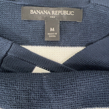 Banana Republic Women's Blue/White Striped Sweater Tank Top - M