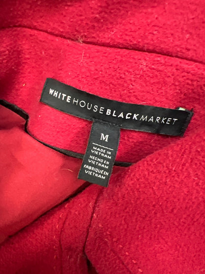 White House Black Market Women’s Red Full Zip Mid Length Coat - M