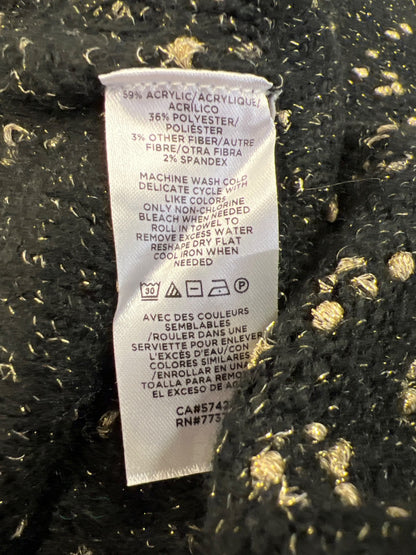 Ann Taylor Women’s Black/Gold Metallic Long Sleeve Sweater Dress - XL Petite