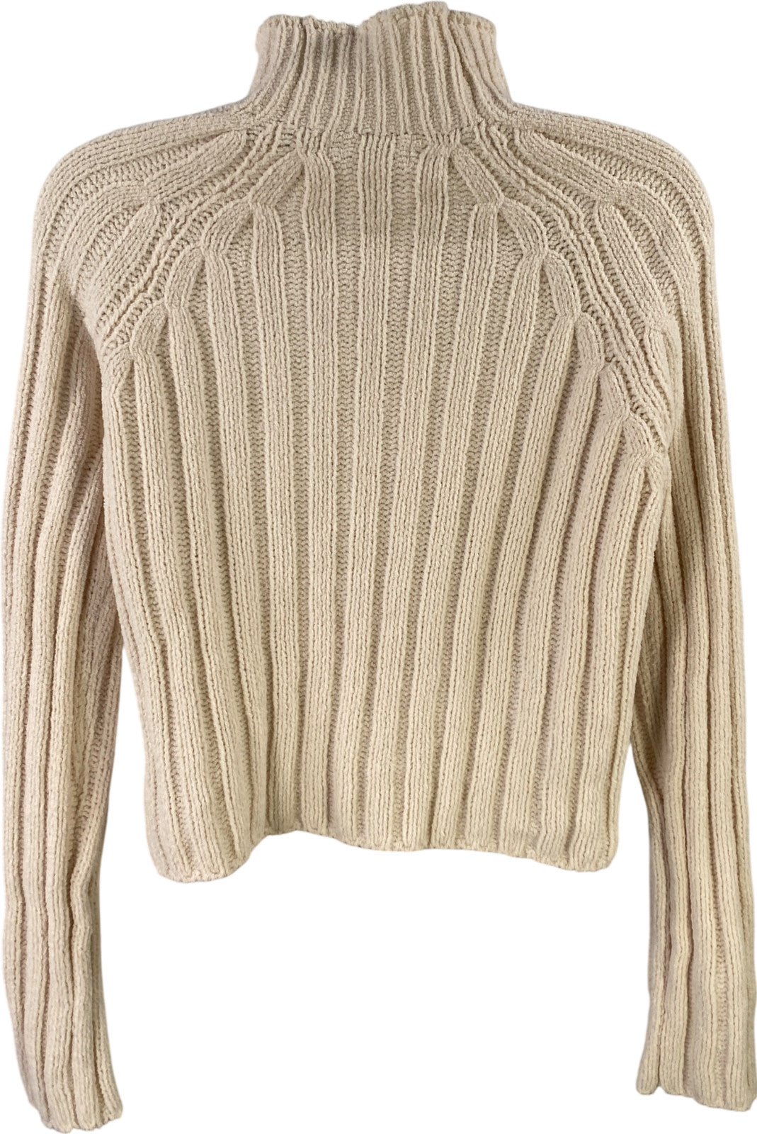 American Eagle Women’s Ivory Soft Plush Mock Neck Cropped Sweater - S
