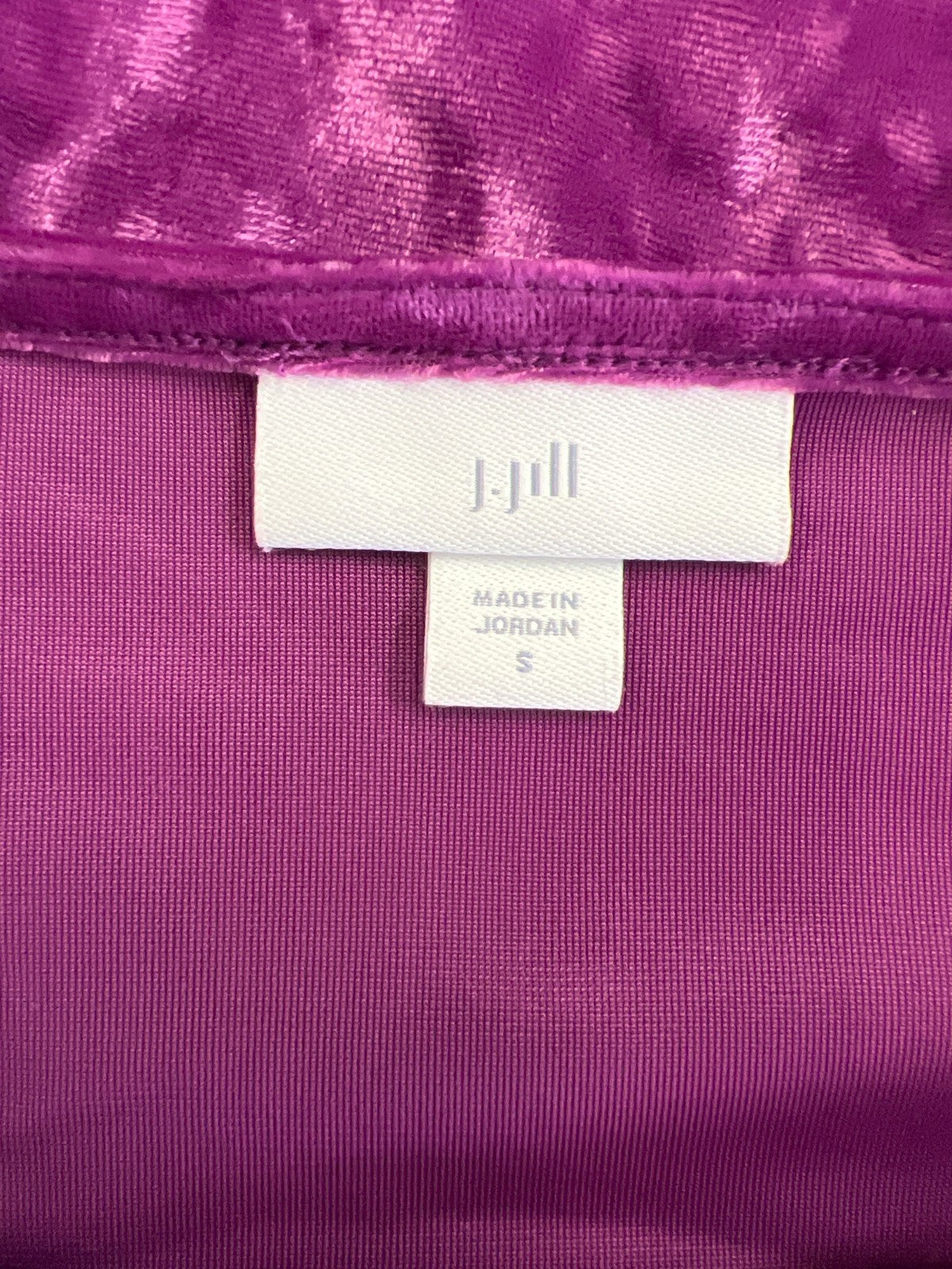 J.Jill Women’s Purple 3/4 Sleeve Velour Blouse - S