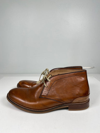 Johnston and Murphy Men’s Brown Leather Lace Up. Dress Chucka Boots - 10