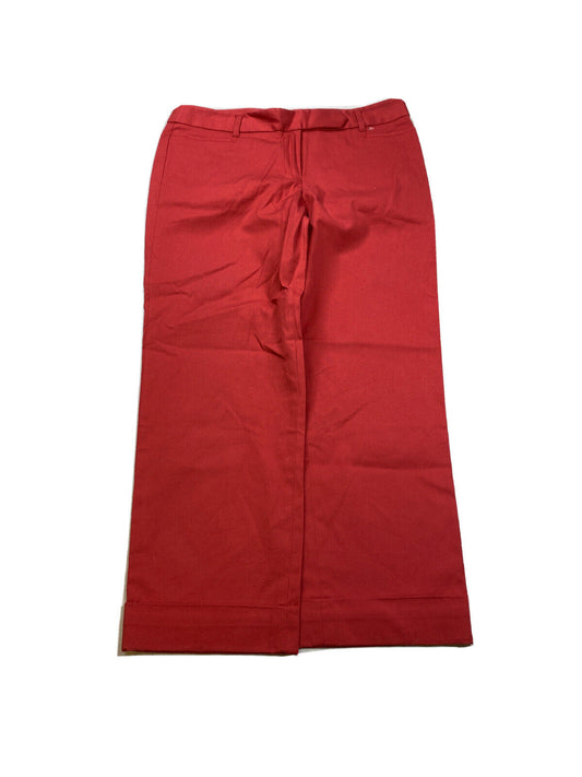 LOFT Women's Red Marisa Ankle Crop Dress Pants - 4