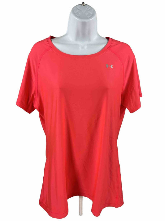 Under Armour Women's Pink HeatGear Fitted Athletic Shirt - L