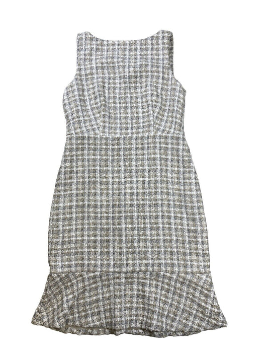 NEW Ann Taylor Women's White Sleeveless Tweed Fit and Flare Dress - 12