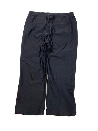 Pantalones capri recortados elásticos negros tribales para mujer - 10