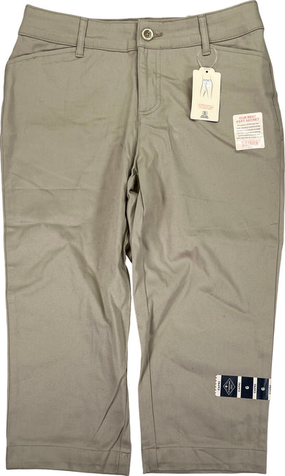 NEW St Johns Bay Women’s Beige Capri Pants - 6