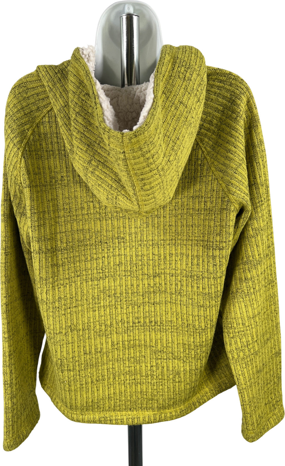 Koppen Women’s Green/Yellow Sherpa Lined Hooded Sweater - L