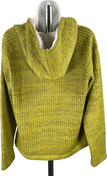 Koppen Women’s Green/Yellow Sherpa Lined Hooded Sweater - L
