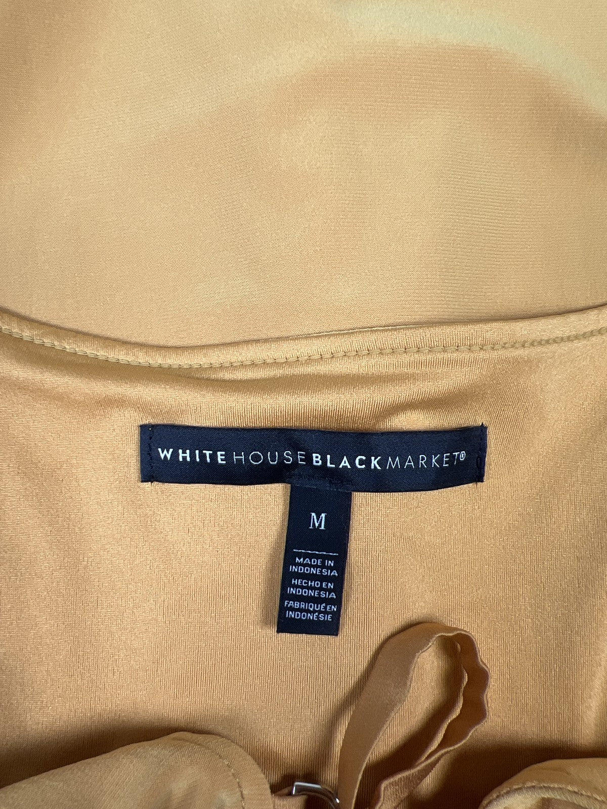 White House Black Market Women’s Yellow/Gold Lace Up Tank Top - M