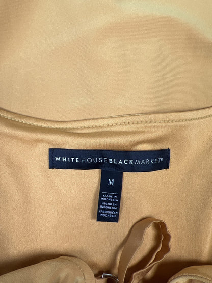 White House Black Market Women’s Yellow/Gold Lace Up Tank Top - M