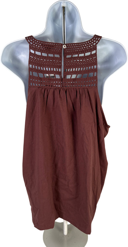 NEW Ann Taylor Women’s Brown Crochet Top Sleeveless Tank Top - L