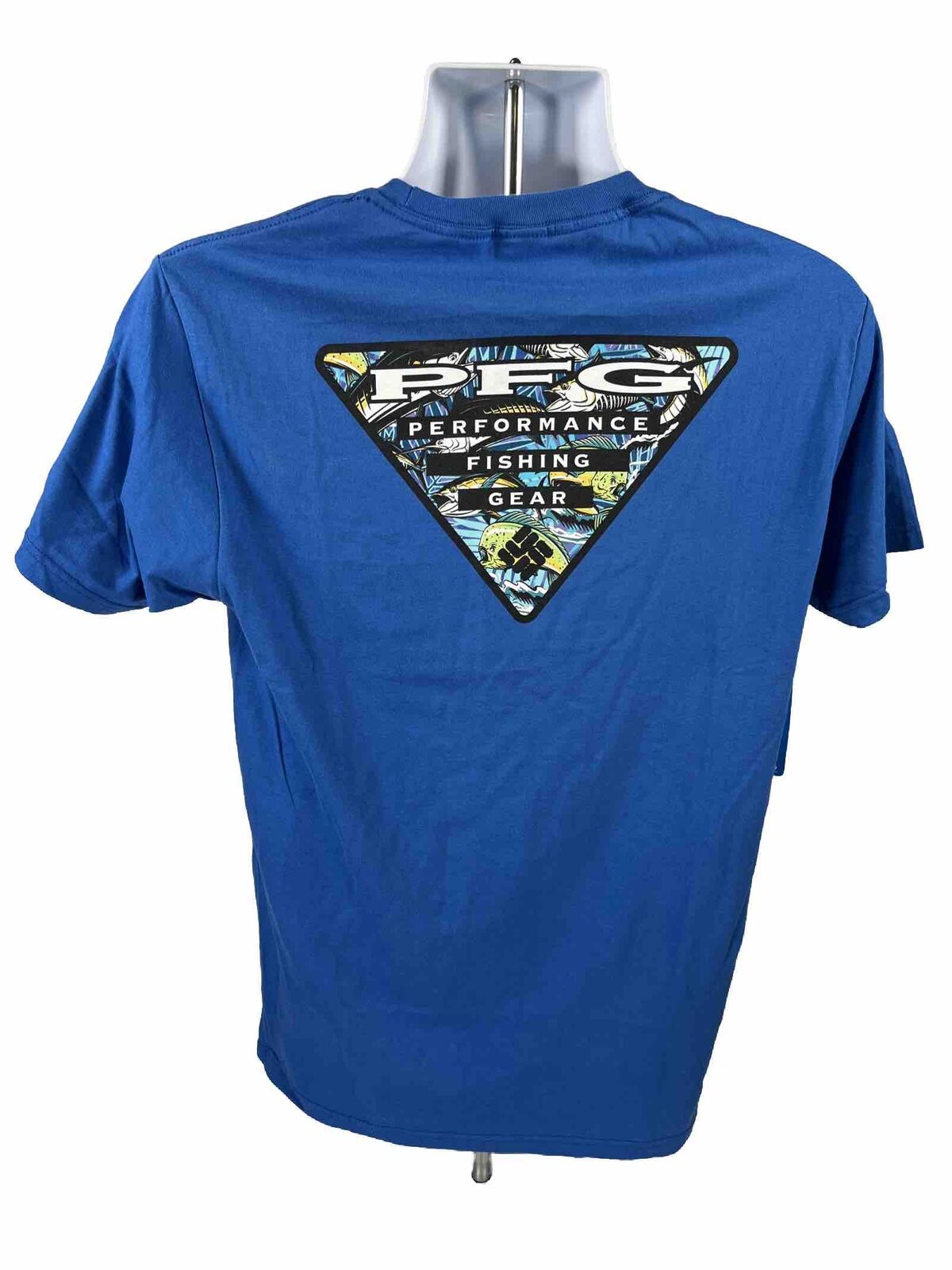 NEW Columbia Men's Blue PFG Cotton Graphic Back T-Shirt - M