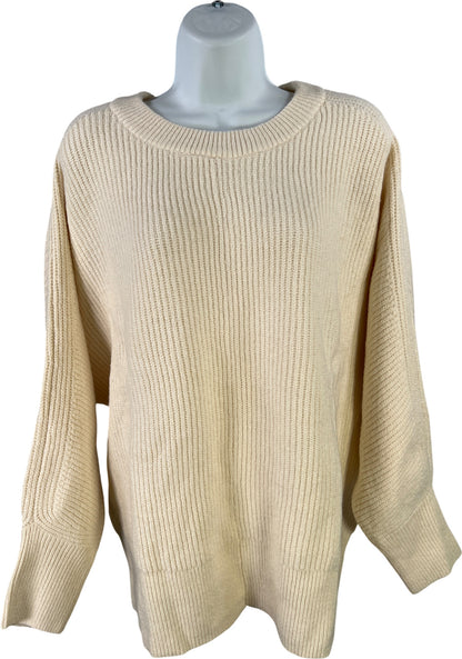 On 34th Women’s Ivory/White Ribbed Long Batwing Knit Sweater - XXL