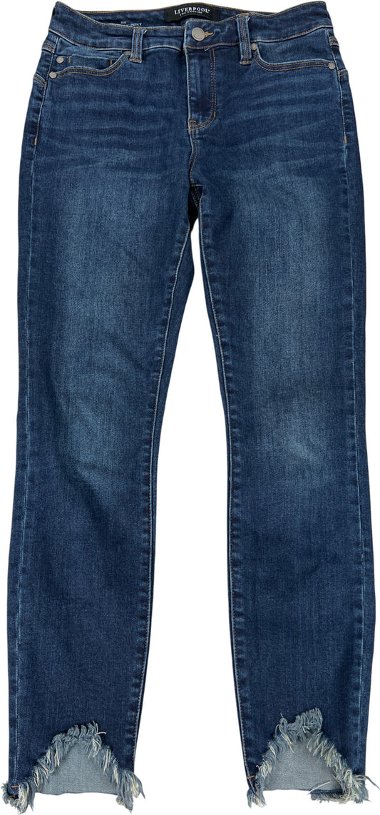 Liverpool Women’s Dark Wash Distressed Ankle Skinny Denim Jeans - 27/4