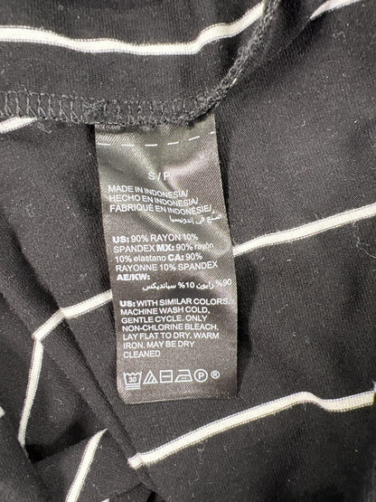 White House Black Market Women’s Black Stripe Knit Short Shift Dress - S