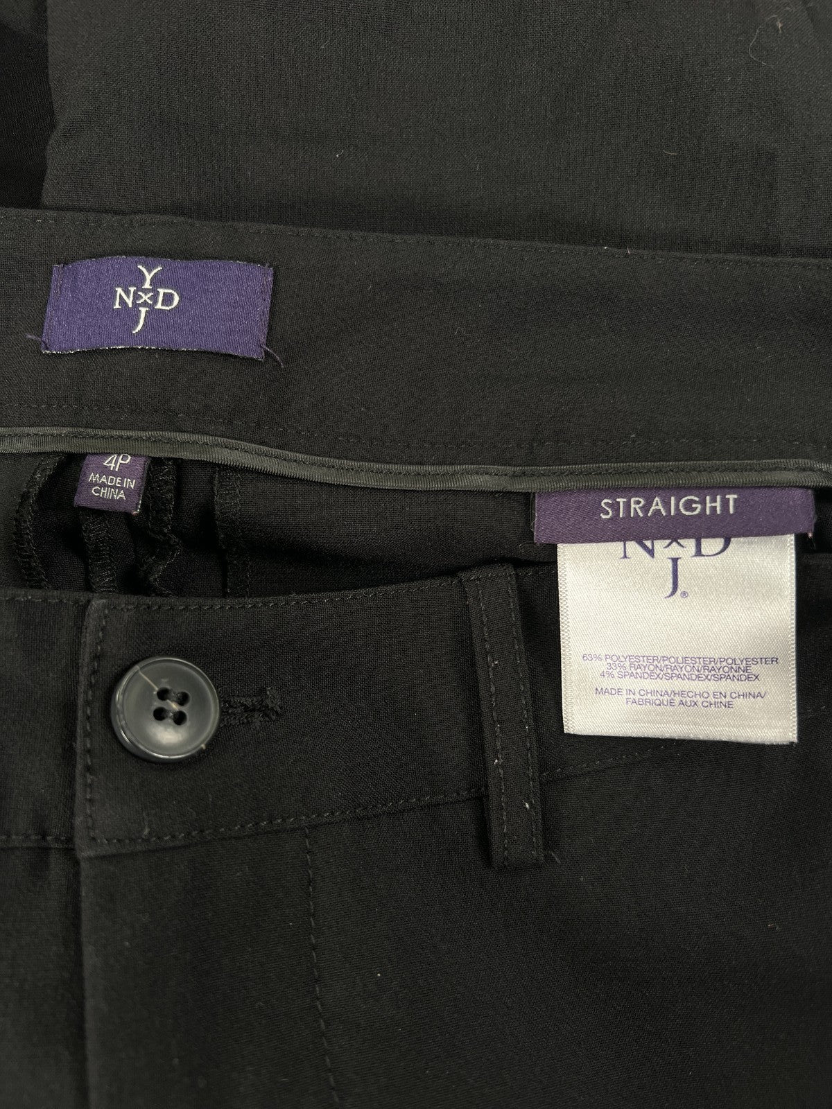 Not Your Daughters Women’s Black Straight Leg Dress Pants - 4 Petite