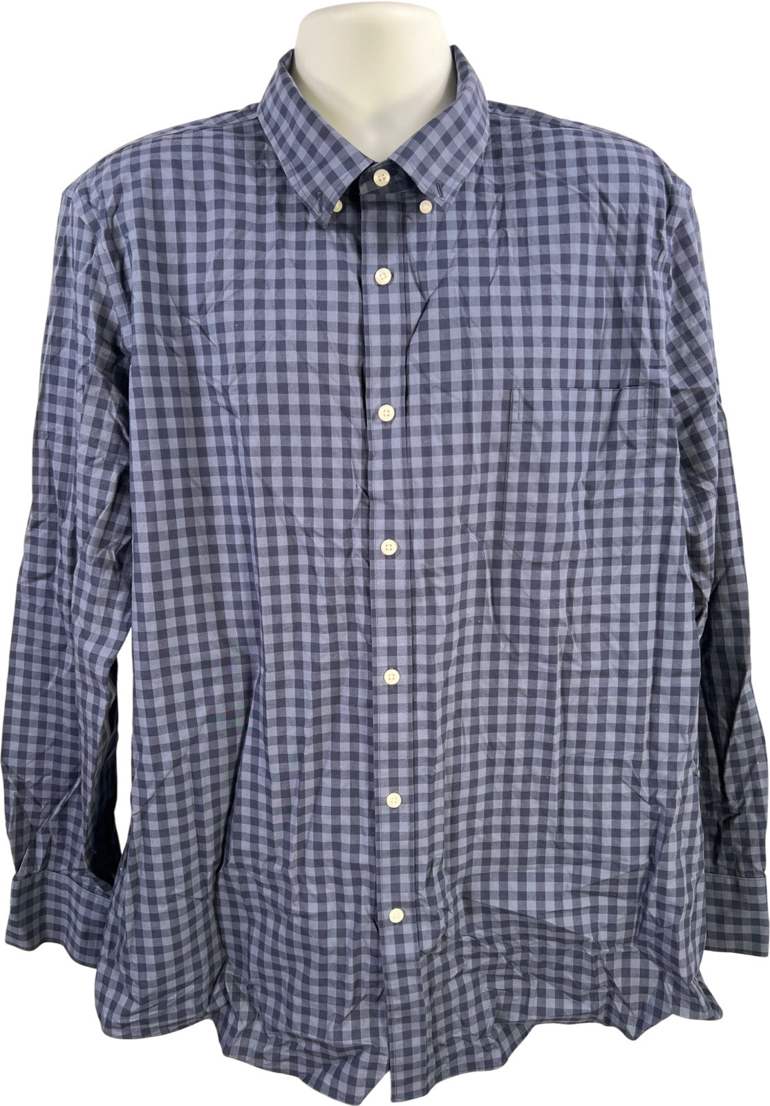 Nordstrom Men’s Blue Plaid Regular Fit Long Sleeve Button Up Shirt - XXL
