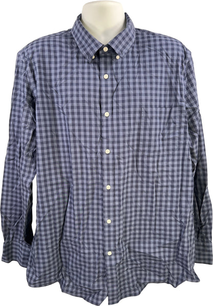 Nordstrom Men’s Blue Plaid Regular Fit Long Sleeve Button Up Shirt - XXL