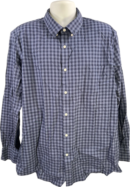 Nordstrom Men’s Blue Plaid Regular Fit Long Sleeve Button Up Shirt - XXL