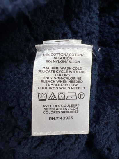 LOFT Women’s Blue Open Knit Long Sleeve Button Up Cardigan Sweater - L