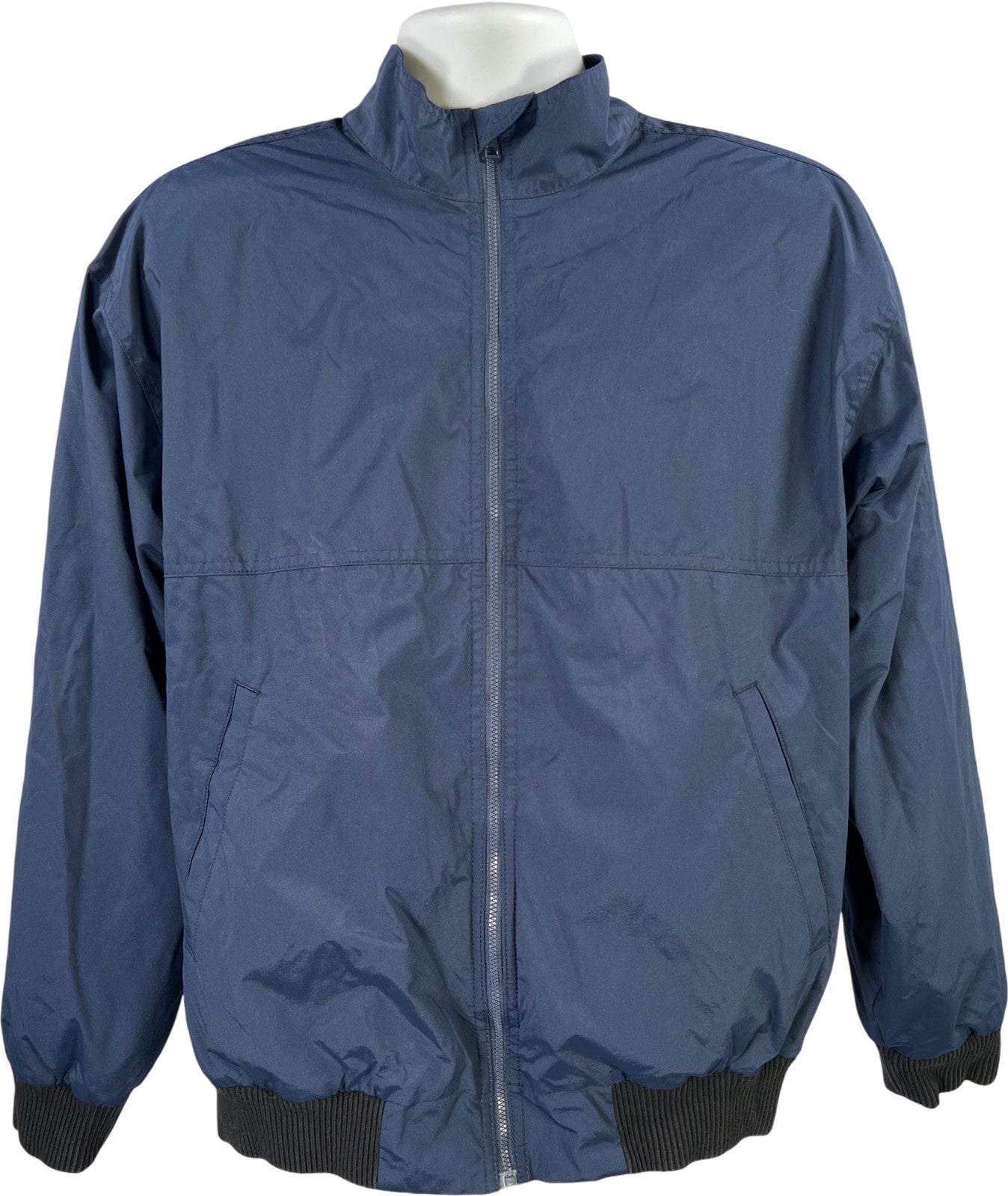 Madewell Men’s Blue Fleece Lined Full Zip Bomber Jacket - M