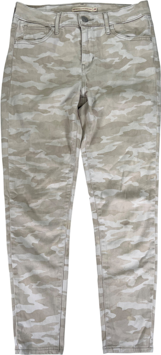 Levi’s Women’s Beige Camouflage High Rise Super Skinny Crop Jeans - 26