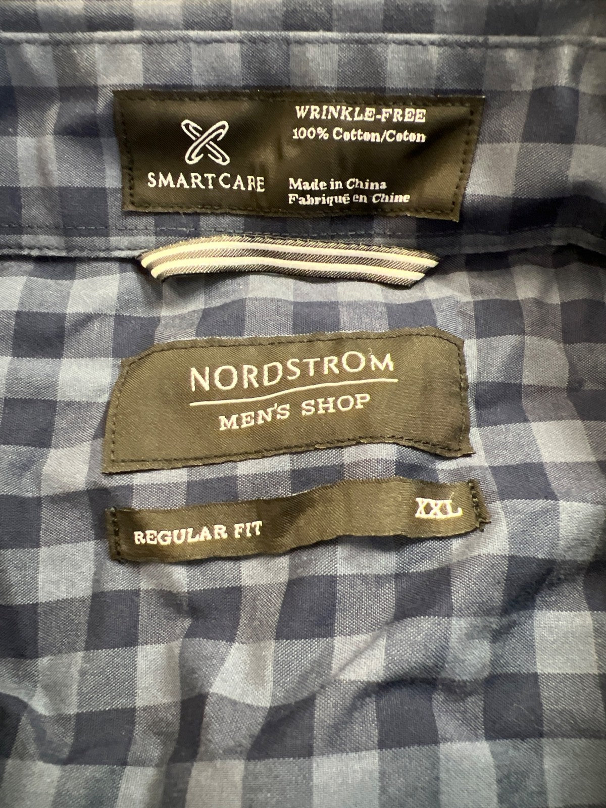 Nordstrom Men’s Blue Plaid Regular Fit Long Sleeve Button Up Shirt - XXL