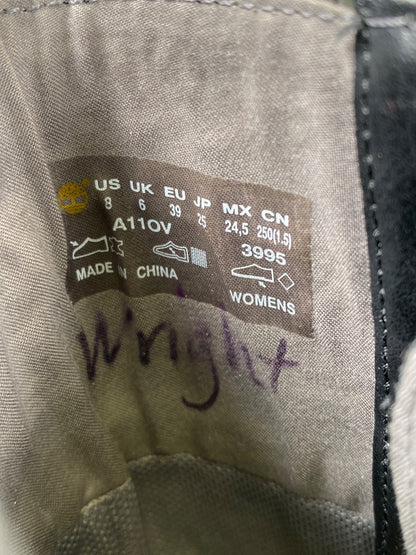 Timberland Women’s Black Suede Wenham Mid Calf Lace Up Side Zip Boots - 8