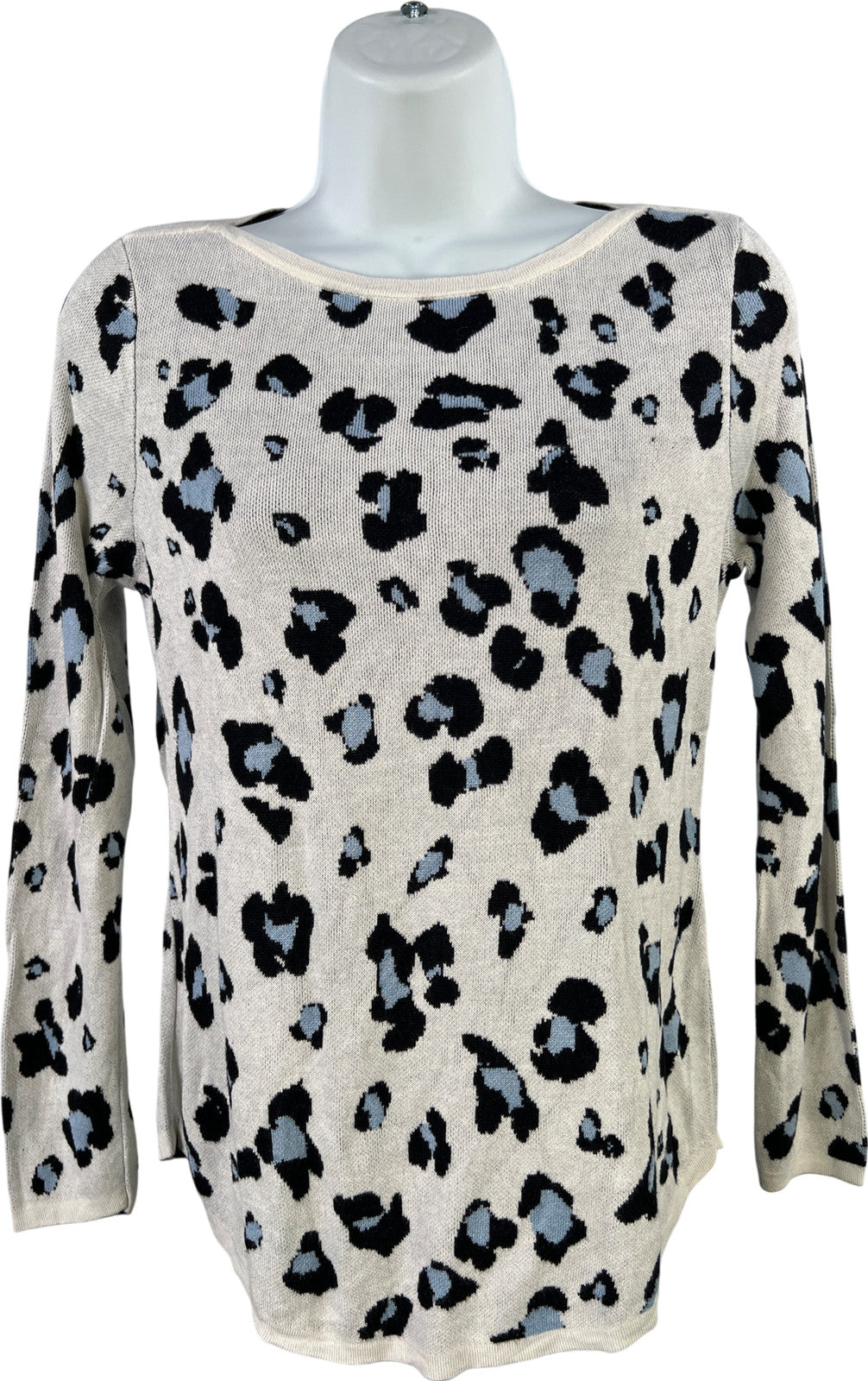 Chico’s Women’s White/Black Long Sleeve Knit Sweater - 0/US S