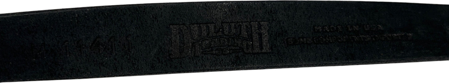 Duluth Trading Women’s Bronze Metal Black Leather Slim Belt - M