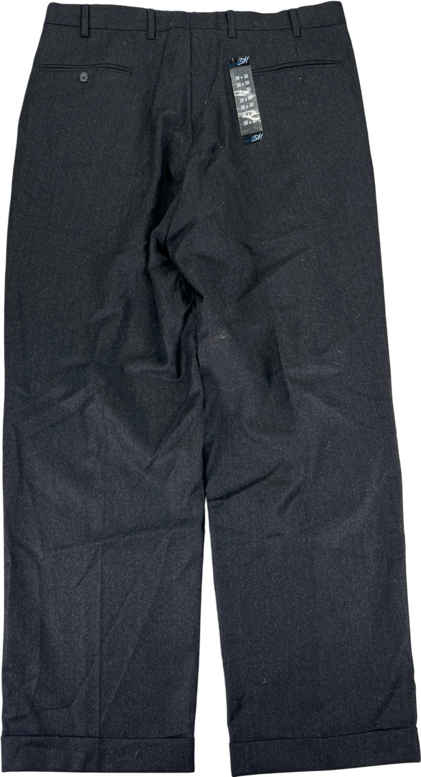 Enzo Mantovani Men’s Black Wool/Cashmere Blend Dress Pants - 36X30