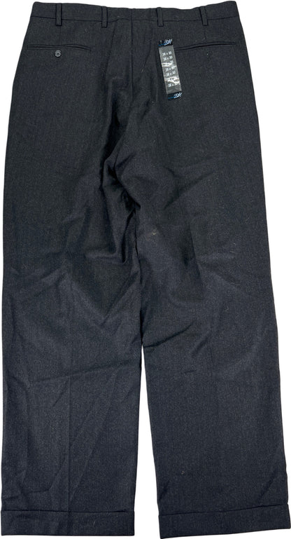 Enzo Mantovani Men’s Black Wool/Cashmere Blend Dress Pants - 36X30