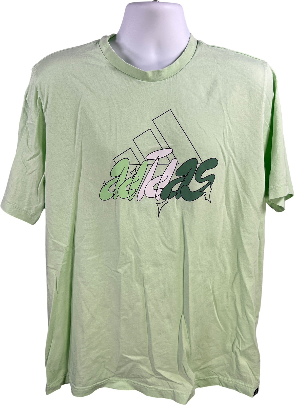 Adidas Men’s Green Short Sleeve Graphic Short Sleeve T-Shirt - XL