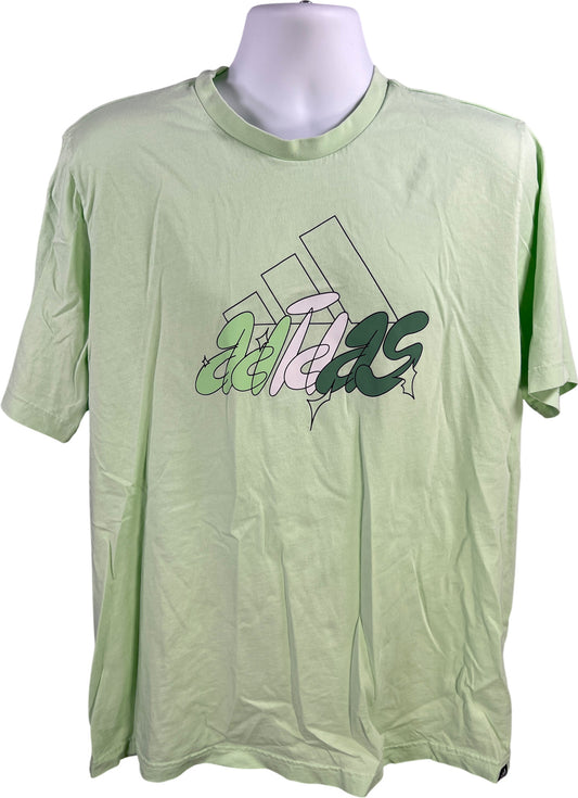 Adidas Men’s Green Short Sleeve Graphic Short Sleeve T-Shirt - XL